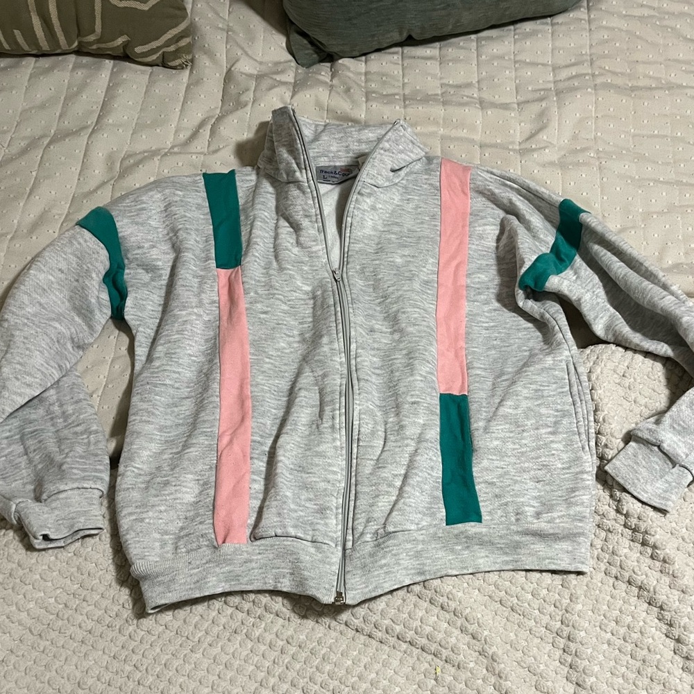 Womens 90s Vintage Full Zip Sweatshirt